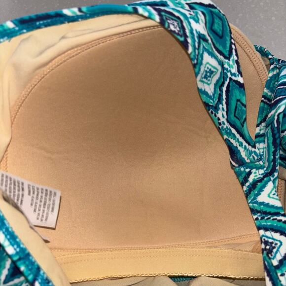 d&co Beach Women’s Swim Dress with Sewn in Bikini/ Sewn In Bra Blue Green 26W - Picture 6 of 10